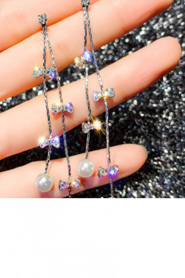 Boucles pendantes multicolore et perles - B104 #1