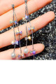 Sparkly multicolor long drop earrings - Ref B104 - 02