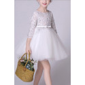 Long Sleeve Tulle Childrens Party Dress With Belt - Ref TQ012 - 06