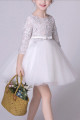 Long Sleeve Tulle Childrens Party Dress With Belt - Ref TQ012 - 06