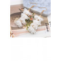 Boucles oreilles crochet fleurs blanche - Ref B086 - 02