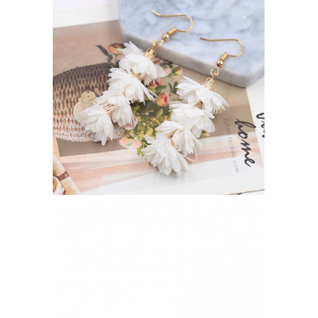 Crochet prom earrings with white flower