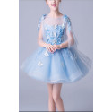 Robe De Fête Petite Fille Bleu Turquoise Papillons Jupe Tutu - Ref TQ009 - 07