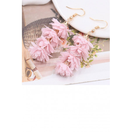 Beautiful pink flower fancy earrings