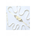 Ceinture mariage blanc cassé fleurs - Ref YD001 - 08