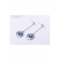 Circle earrings with blue stone heart - Ref B092 - 06