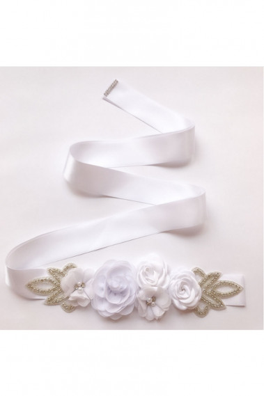 Ceinture rose fleurs une touche dorée - YD004 #1