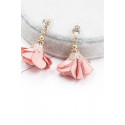Pretty Pink Flower Crystal Earrings - Ref B0113 - 02