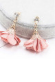 Pretty Pink Flower Crystal Earrings - Ref B0113 - 02