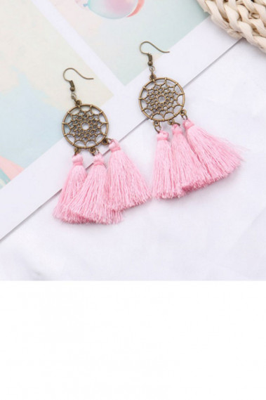 Boucles fantaisie créole rose - B0105 #1