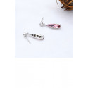 Boucles oreilles rose cristal - Ref B094 - 05