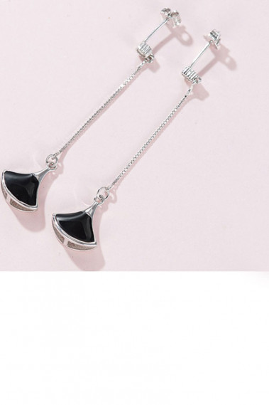 Affordable Fancy black pendant earrings - B090 #1