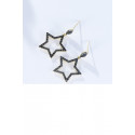 Small studs golden black star earrings - Ref B093 - 06