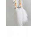 White Feather Earrings Golden Clasp - Ref B0112 - 02