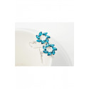 Stone blue statement earrings crochet - Ref B091 - 04