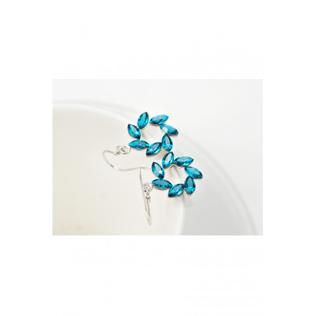 Boucles d'oreilles strass bleu