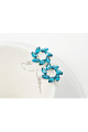 Stone blue statement earrings crochet - Ref B091 - 04