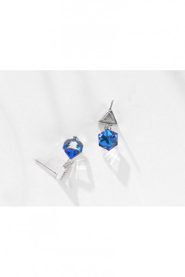 Cheap Wedding brass blue stud earrings - B089 #1