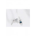 Boucles d'oreilles étoile bleu mariage - Ref B095 - 05