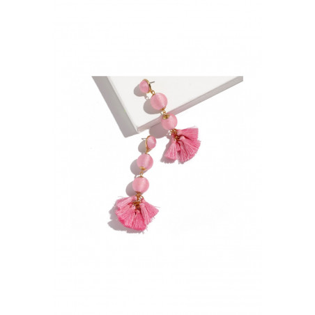 Boucles d'oreilles dorée rose
