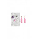 Boucles oreilles fantaisie pompons rose - Ref B0100 - 02