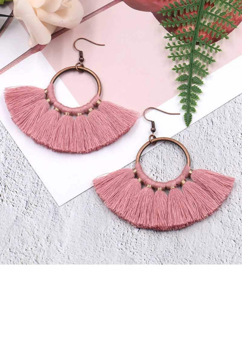 Trendy Pink funky earrings hook clasp - Ref B0101 - 01