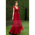 robe de soiree framboise  avec petite manchette belle coupe dos ouver benida - Ref L785 - 04