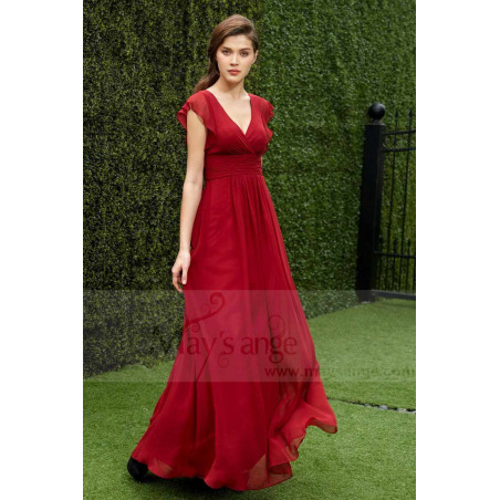 RASPBERRY LONG RED DRESS FOR COCKTAIL