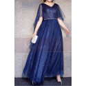 Blue Sparkly Plus Size Dresses For Women With Ruffle Sleeves - Ref L1208 - 06