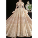 Gorgeous Champagne Gold Wedding Dresses Sparkling Floral Top - Ref M1256 - 07