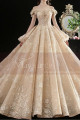 Gorgeous Champagne Gold Wedding Dresses Sparkling Floral Top - Ref M1256 - 07