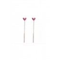Beautiful pink pendant heart earrings - Ref B105 - 02