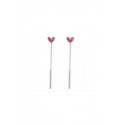 Puce oreille joli coeur rose - Ref B105 - 02