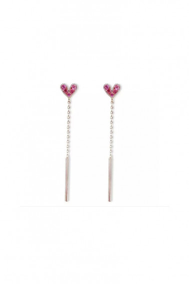 Beautiful pink pendant heart earrings - B105 #1