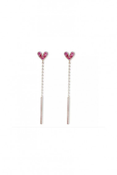 Puce oreille joli coeur rose - B105 #1