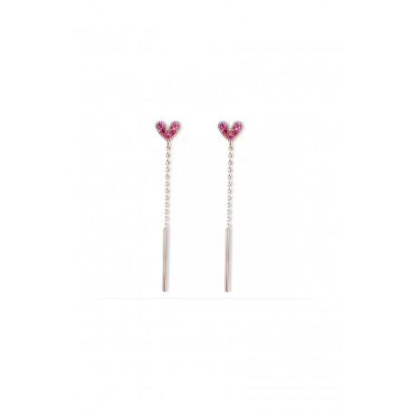 Beautiful pink pendant heart earrings