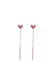 Beautiful pink pendant heart earrings - Ref B105 - 02