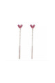 Puce oreille joli coeur rose - Ref B105 - 02