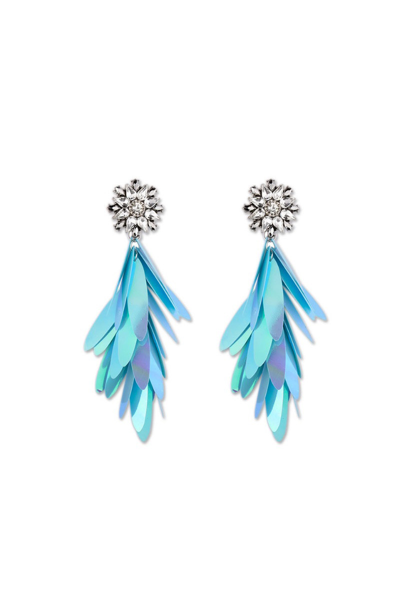 Trendy cheap stud fancy blue earrings - Ref B0106 - 01