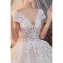 Lacing Top Elegant Embroidered Wedding Gown Soft Tulle Skirt - Ref M1268 - 05