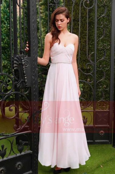 copy of Long Chiffon Evening Dress With Rhinestone Straps - L784PROMO #1