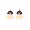 Pink fringe vintage wedding earrings - Ref B0108 - 02