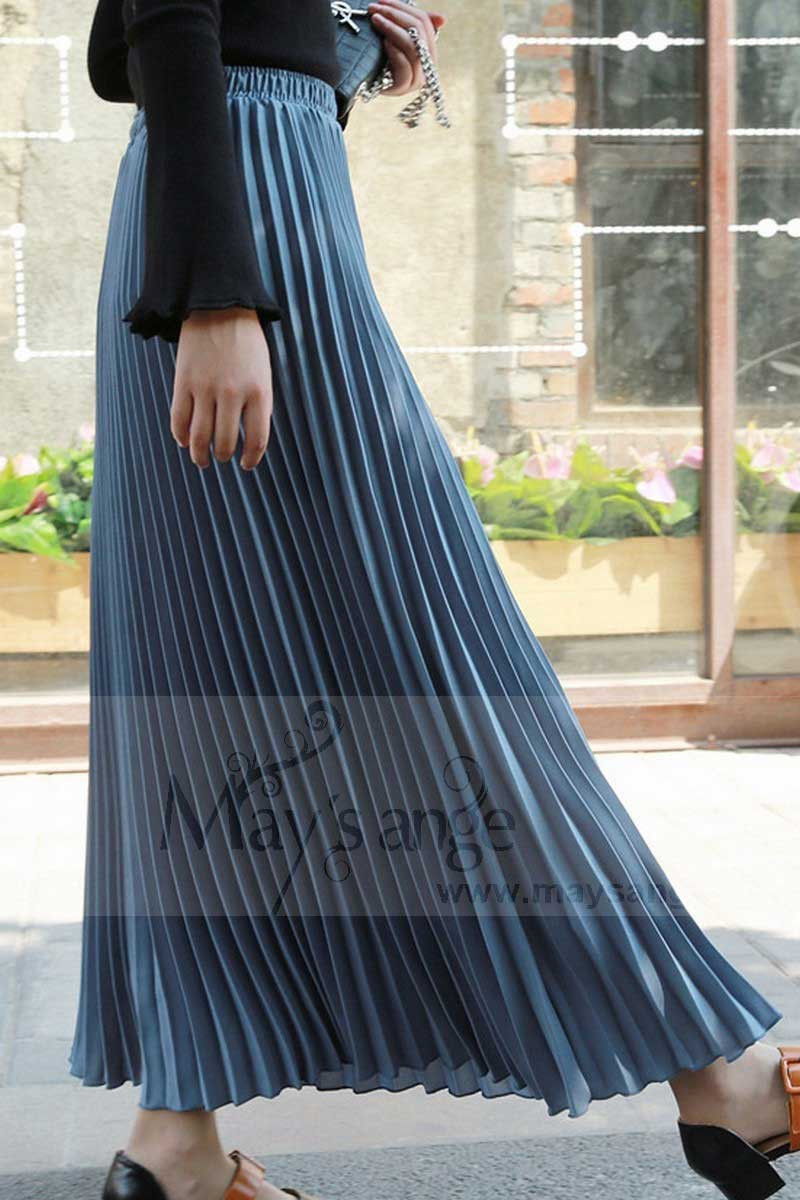 robe plisse longue femme - Ref ju068 - 01
