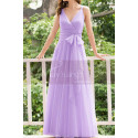 Jolie Robe Demoiselle d'Honneur Lilas Longue Sans Manche - Ref L1231 - 04