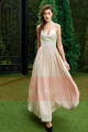 robe long de soiree rose nude avec un buste argente - Ref L782 - 04