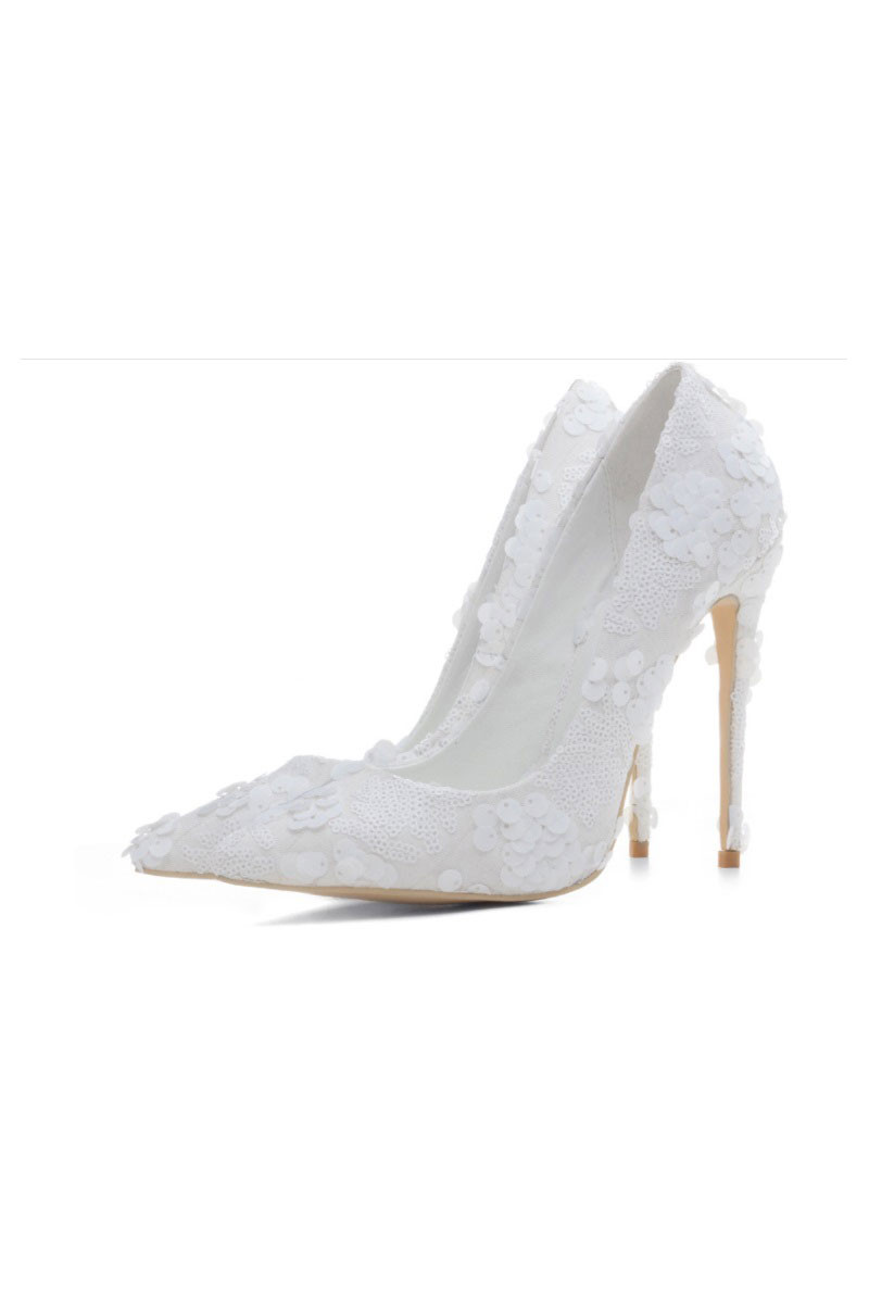 Pointed Heels Glitter Bridal Stilettos