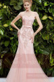 robe longue de soirée rose sirène luxueuse - Ref L712 - 03