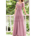 Robe Habillée Femme Longue Tulle Rose Joli Haut à Paillettes - Ref L1226 - 04