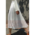 jupe blanche plisse satin fête mariage - Ref ju020 - 04