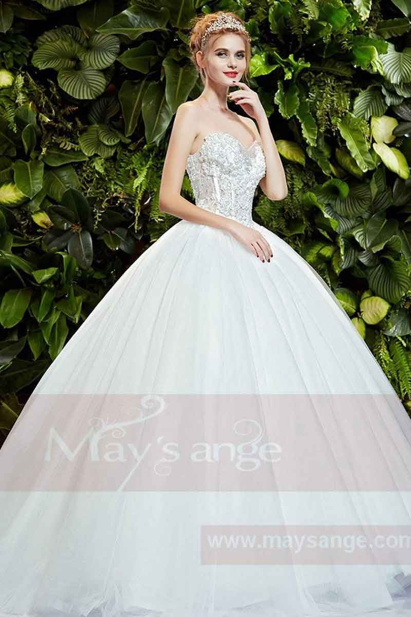 magnifique robe pour mariage bustier perle corsage - Ref M362 - 01